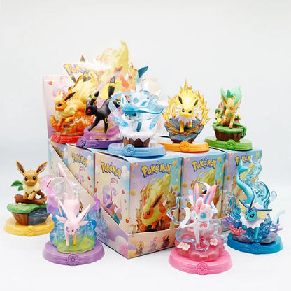 Pokémon Pikachu and Eevee Blind Box Figures - 8-Style Anime Collectible Action Dolls and Desktop Decorations for Birthday Gifts