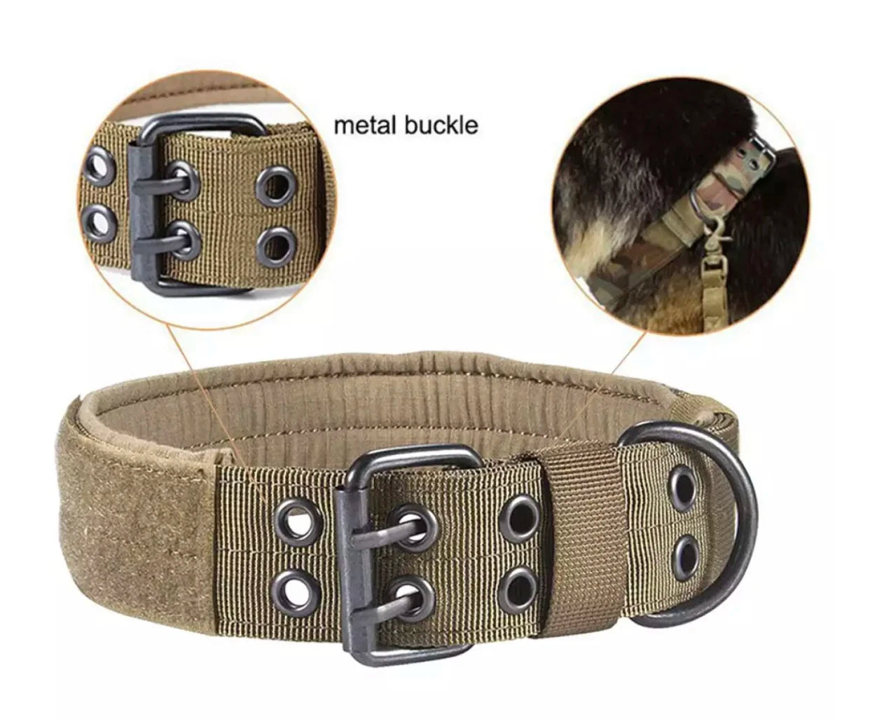 Adjustable Reflective Nylon Dog Collar – Heavy Duty Tactical Training Collar for German Shepherds