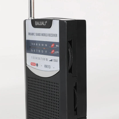 Portable AM/FM Pocket Radio with Telescopic Antenna - Battery Operated Radio Player for Elderly, Home, Walking and Camping