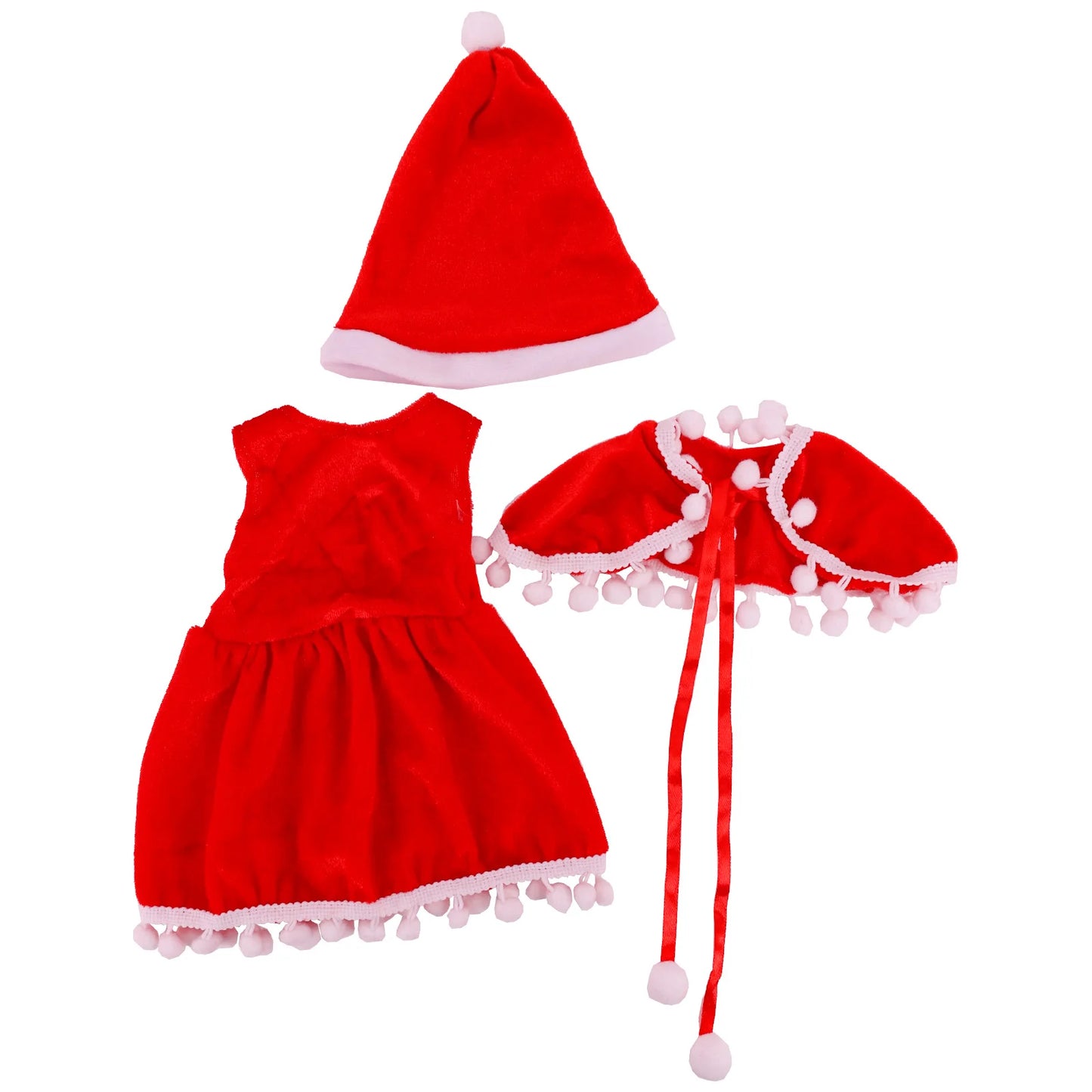 Pop Doll Christmas Outfit — Dress, Top & Pants Set for 18-Inch American and 43CM Reborn Baby Dolls, Our Generation Girl’s Toy Accessories