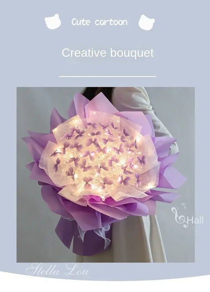 Butterfly Bouquet DIY – Handmade Artificial Flowers, Thoughtful Gift for Girlfriend, Birthday, Proposal & Wedding Decoration