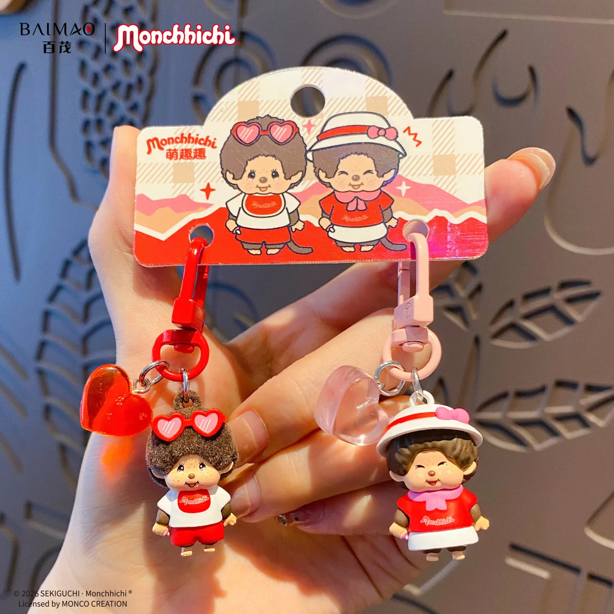 Monchhichi Keycap Clicker Keychain – Cartoon Fidget Toy, Stress Relief Keyboard Charm & Backpack Pendant Gift