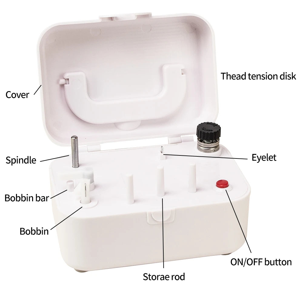 Professional Electric Portable Bobbin Winder with Thread Stand - DIY Sewing Machine Assistant Tool for Efficient Winding