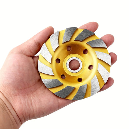 4-Inch Turbo Diamond Grinding Cup Wheel – 12 Segments Heavy Duty Concrete Grinding Disc for Angle Grinder Cutting & Polishing