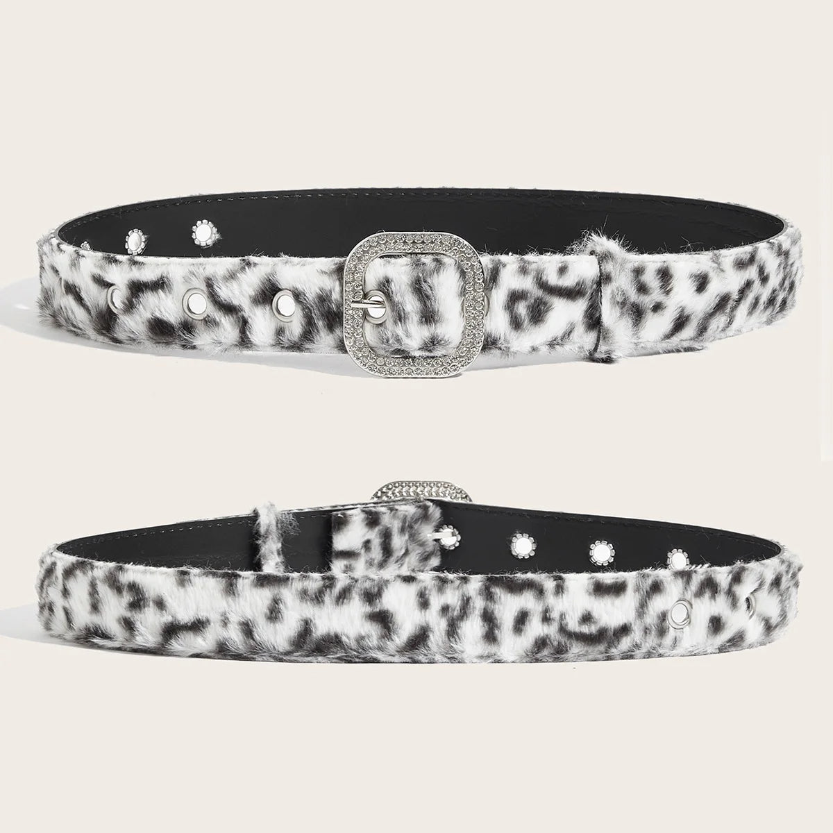 Gothic Y2K Faux Fur Belt - Women’s Punk Hip Hop Waistband for Jeans & Winter Fashion