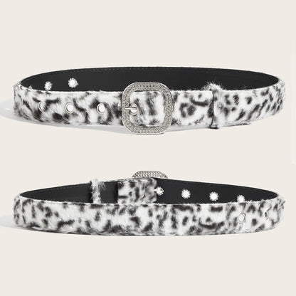 Gothic Y2K Faux Fur Belt - Women’s Punk Hip Hop Waistband for Jeans & Winter Fashion