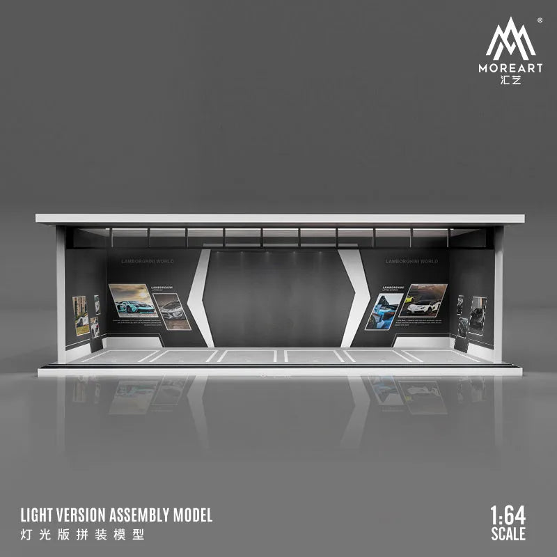 More Art 1:64 Diorama – 3D Car Assembly Lighting Model & Miniature Parking Lot Scene Props