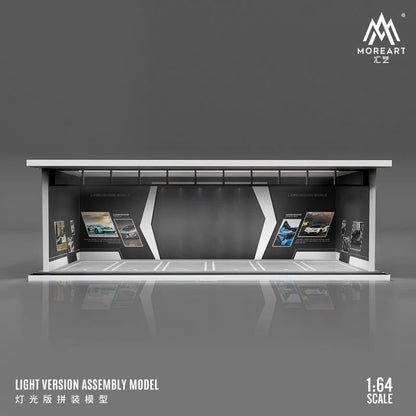 More Art 1:64 Diorama – 3D Car Assembly Lighting Model & Miniature Parking Lot Scene Props