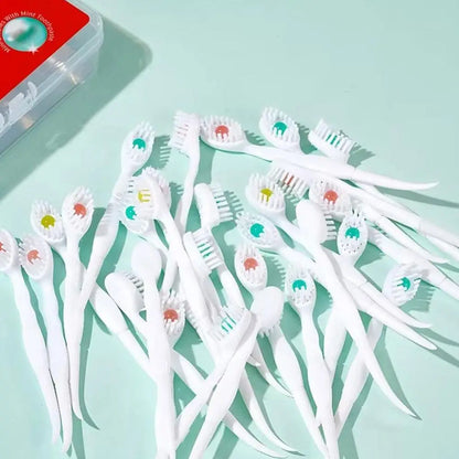 20pcs Mini Travel Toothbrush Set - Disposable Toothbrush With Toothpaste Beads Portable Adult Oral Cleaning Kit