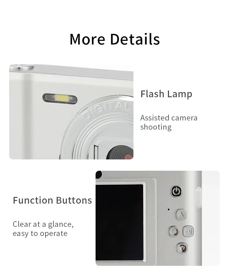 4K Digital Camera – 50MP Travel Selfie Camera with HD Zoom, 2.4-inch Screen, Mini Retro Cam for Kids & Beginners