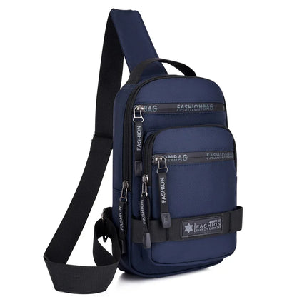 Men’s Chest Bag – Large Capacity Lightweight Nylon Crossbody Shoulder Backpack for Travel, Korean Style