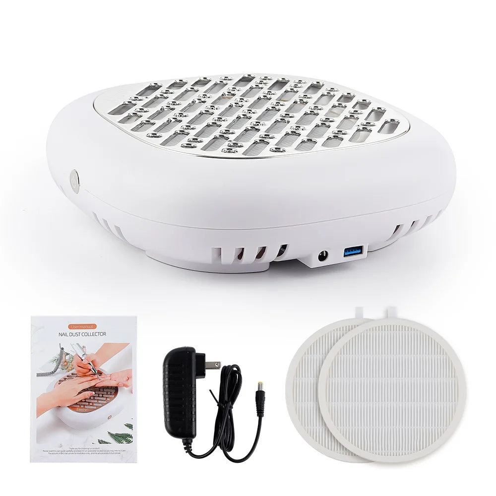 130W Brushless Nail Dust Collector – Powerful Suction Nail Dust Extractor, Manicure Vacuum Cleaner with 2 Filters