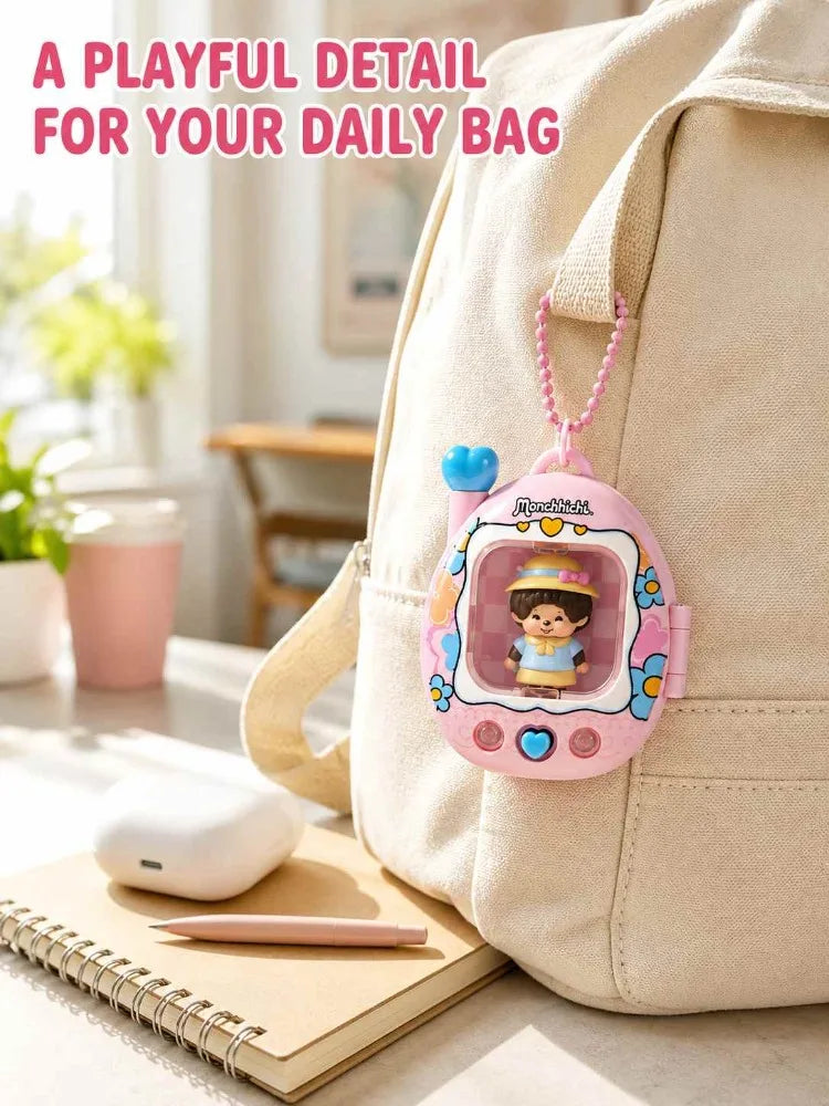 Monchhichi LED Light-Up Keychain - Retro Y2K Glowing Bag Charm and Cute Backpack Pendant