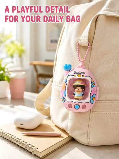 Monchhichi LED Light-Up Keychain - Retro Y2K Glowing Bag Charm and Cute Backpack Pendant