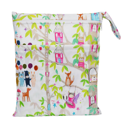 Sigzagor Wet & Dry Baby Diaper Bag – Waterproof Reusable Washable Nappy Bag with Double Zippers