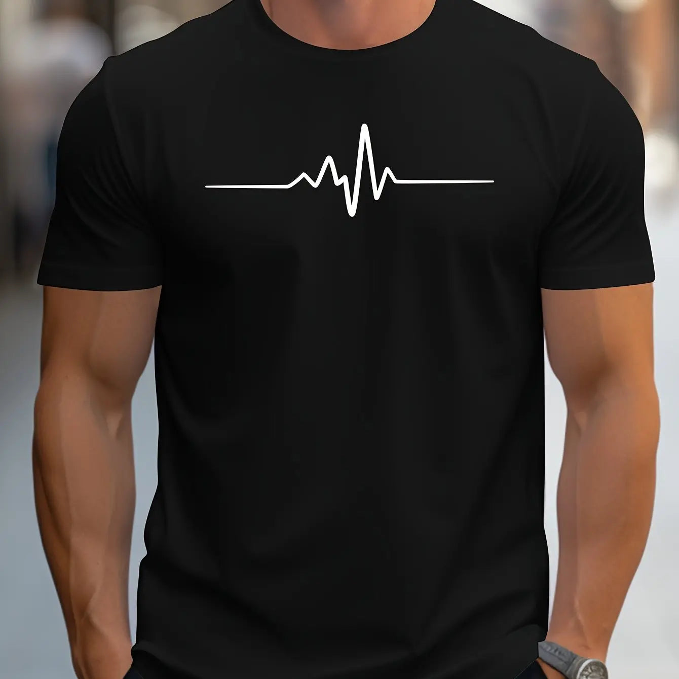 Men's 100% Cotton Summer T-Shirt – Creative Graphic Printed Slim Fit Casual Sports Round Neck Short Sleeve Top