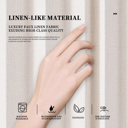 Elegant Folding Door Curtain – No-Punch Design for Privacy & Stylish Home Space Partitioning