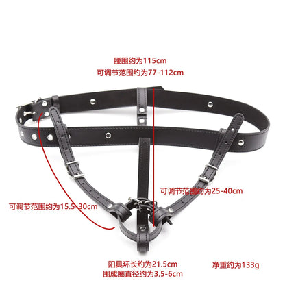 Leather BDSM Restraint Harness - Adjustable Massager Strap for Adult Intimate Accessories