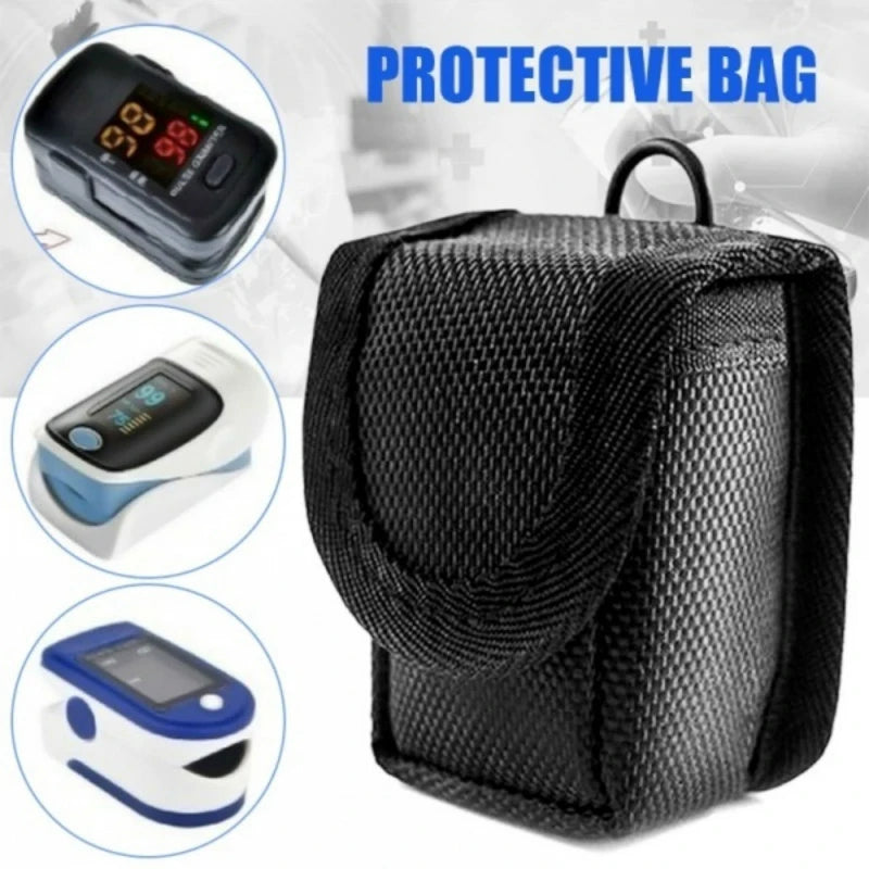 JUSTLANG Oximeter Storage Bag – Protective Clamshell Case with Velcro for Fingertip Pulse Oximeter