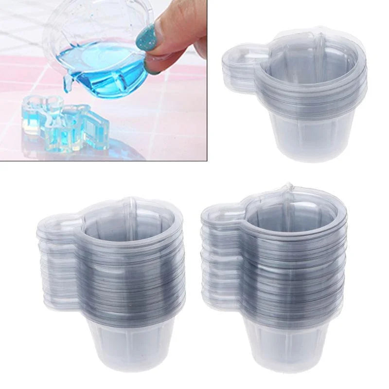 50/100PCS 40ML Disposable Plastic Cups & Dispenser Silicone Mold Kit – DIY Epoxy Resin Jewelry Making Tool Set