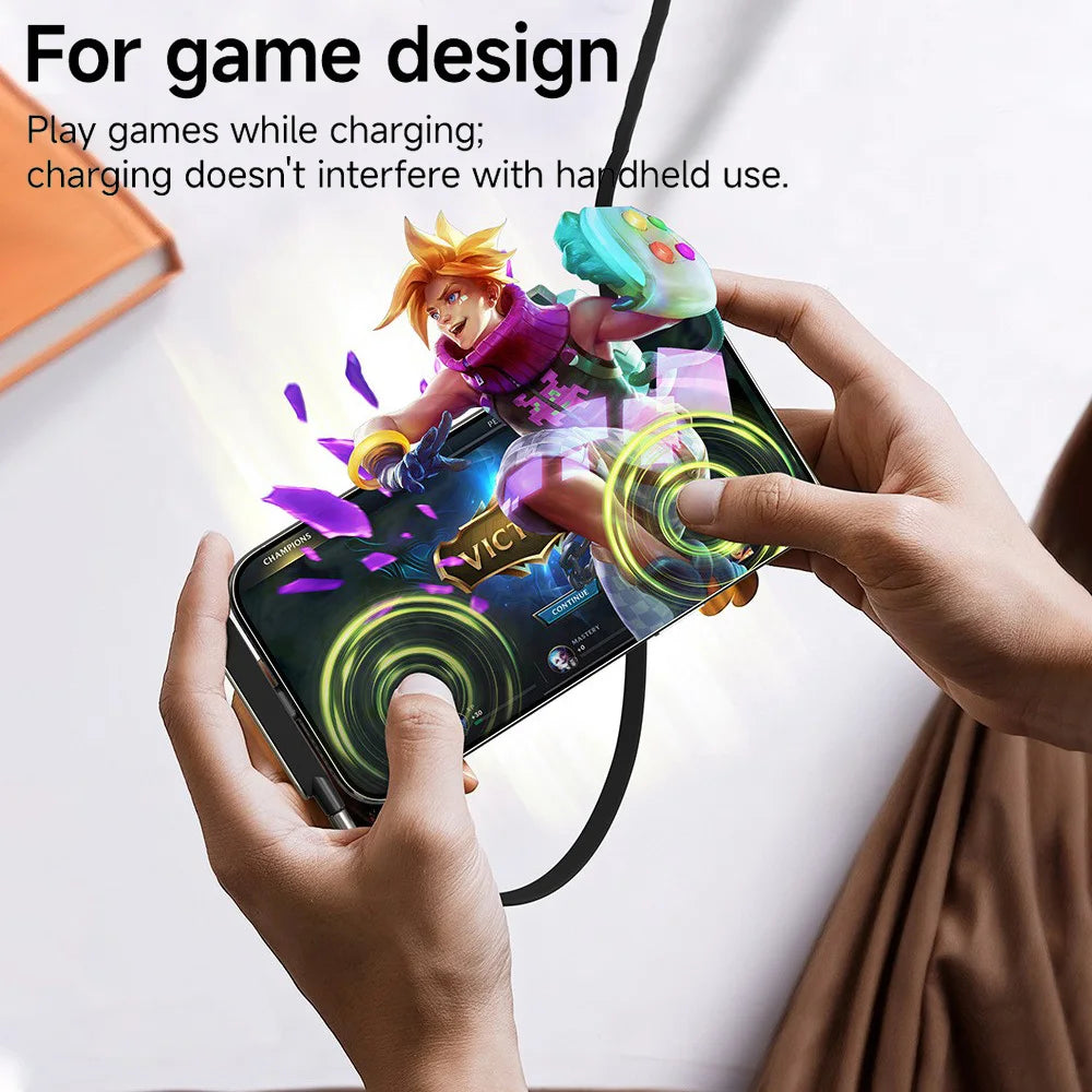 2-in-1 Foldable Phone Holder with USB-C to USB-C 240W Fast Charging Cable – Dual PD High-Speed Data & Charging Stand Cable for Mobile Devices