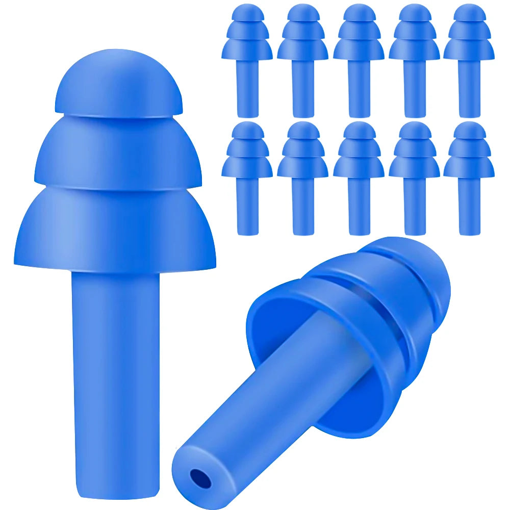 20/1Pair Silicone Earplugs — Noise Cancelling, Reusable, Waterproof Sleeping & Swimming Ear Plugs with Case