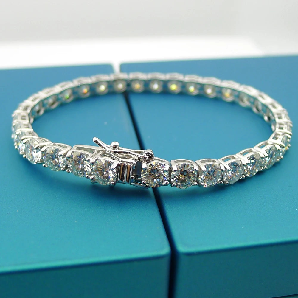 SEMNI Moissanite Diamond Tennis Bracelet – 3mm-6.5mm, GRA Certified, 925 Sterling Silver Luxury Jewelry for Men & Women