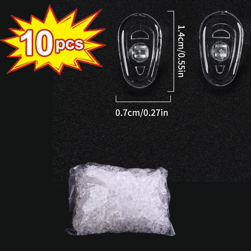 DIY Clear Oval Air Chamber Eyeglass Nose Bracket - Silicone Nose Pads, Anti-Drop Eyewear Bracket for Sunglasses & Glasses Accessories