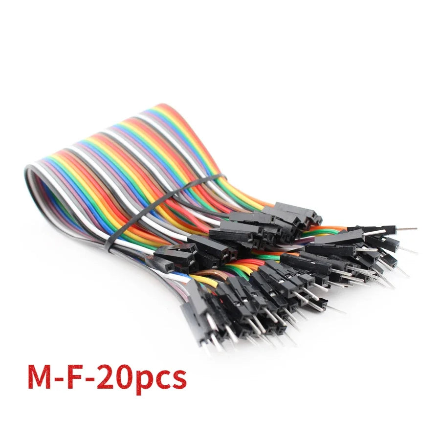 20Pin Jumper Wire Dupont Cable - 20cm Male to Male, Female to Male & Female to Female for Arduino DIY Electronics