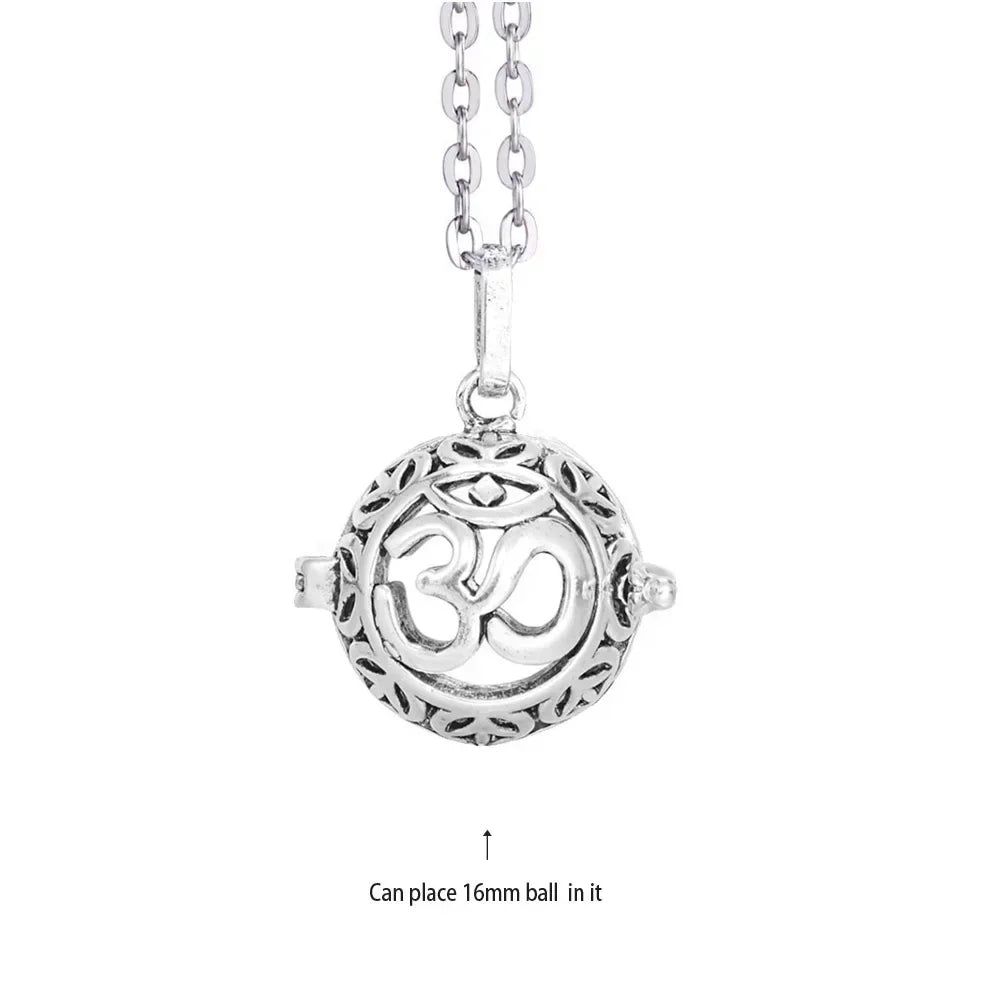 Vintage Mexico Angel Ball Chime Necklace – Antique Locket Aromatherapy Essential Oil Diffuser