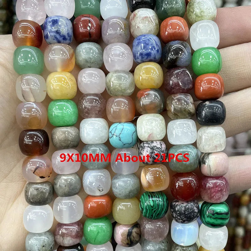 Natural Gemstone Beads - Agate Quartz Turquoise Faceted Rondelle Spacer Beads for DIY Jewelry Making & Bracelets