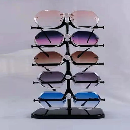 5/10 Pairs Glasses Display Stand – 5-Layer Sunglasses & Eyewear Organizer Rack, Space-Saving Frame Holder Tray