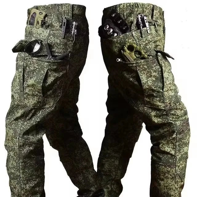 Men’s Winter Tactical Soft Shell Cargo Pants S–4XL – Windproof Waterproof Shark Skin Outdoor Multi-Pocket Combat Trousers