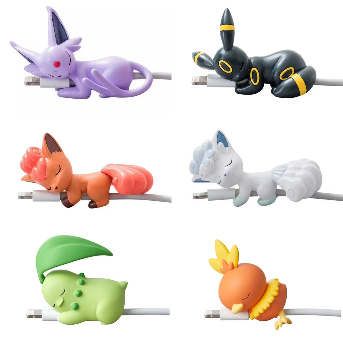Anime USB Cable Bite Protective Case – Pikachu, Eevee, Jigglypuff Cute Cartoon Figure Charger Cable Cover Gift