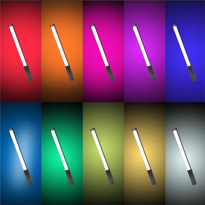 RGB LED Stick Light Wand Handheld Tube Video Light 3000K-6000K 2600mAh Rechargeable Photography Fill Lamp for Studio & Vlogging