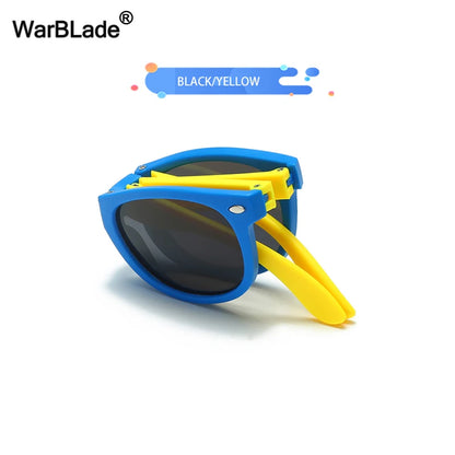 WarBlade Foldable Kids Sunglasses – Polarized UV400 Flexible Square Shades for Boys & Girls