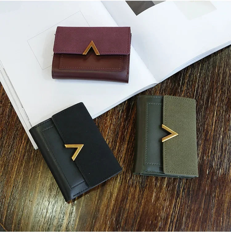 Luxury Mini Leather Wallet for Women – Small Short Fashion Purse with Credit Card Holder