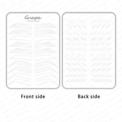 Silicone Practice Skin for Permanent Makeup — Double-Sided Latex Sheet with Brows Design for Hair Stroke Training
