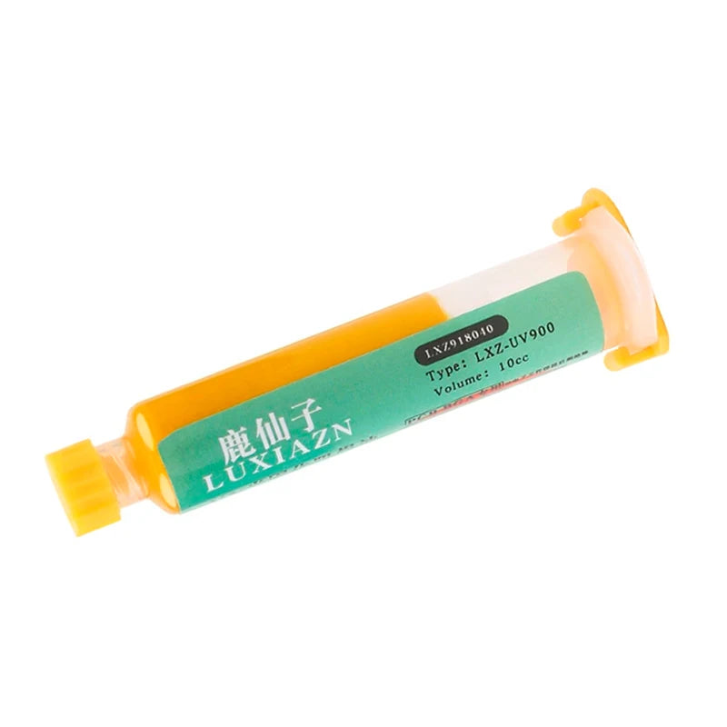 LUXIANZI 10ml UV Curing Solder Mask Ink – 5 Colors Green PCB BGA Circuit Board Insulating Protection Soldering Flux Paste