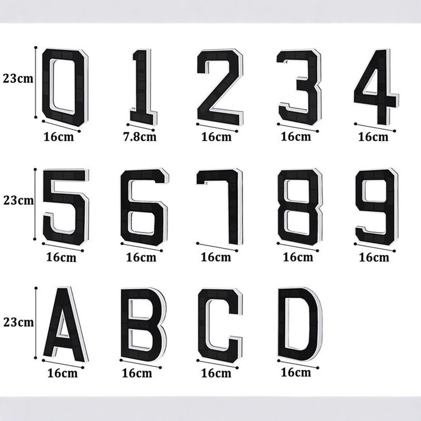 Solar House Number Light - Modern LED Address Sign with Light Sensor for Outdoor Use