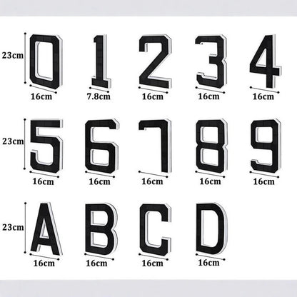 Solar House Number Light - Modern LED Address Sign with Light Sensor for Outdoor Use