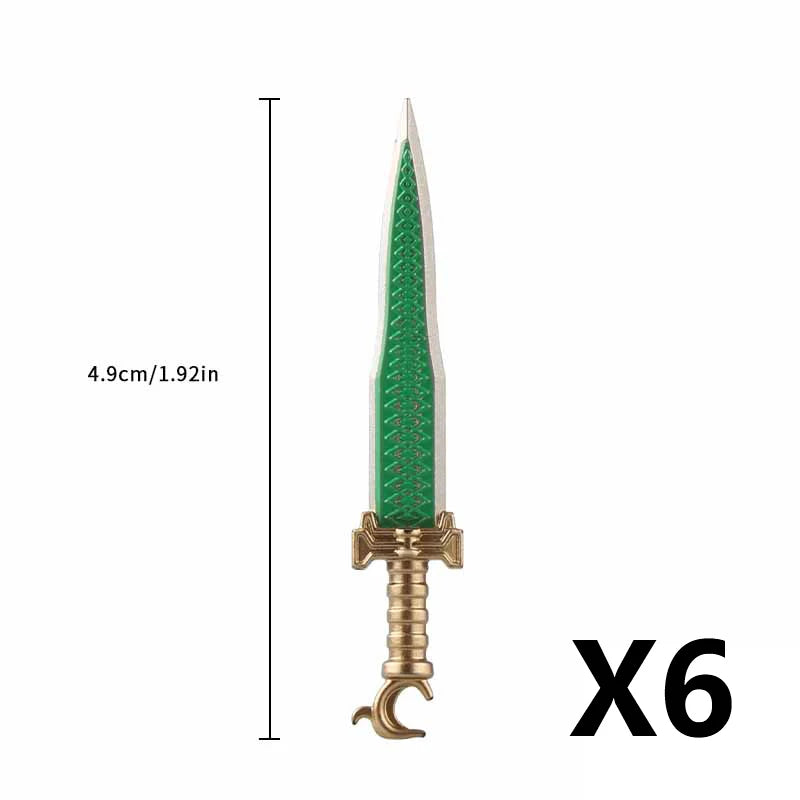 Medieval Figure Weapons Building Blocks Kit – King Sword, Lion Shield, Trident & Double-Edged Axe Battle Toy
