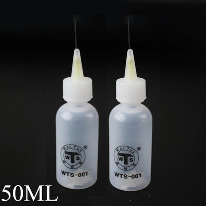 50ml Empty Plastic Precision Needle Bottle – Rosin Flux & 502 Glue Dispenser for Soldering, iPhone Repair & Electronics Tools