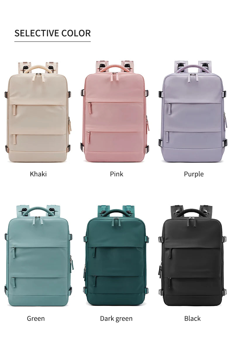 Women's Laptop Backpack 15.6inch | USB Charging School Backpack with Independent Shoe Bag | Teenage Girl Travel Outdoor Backpack