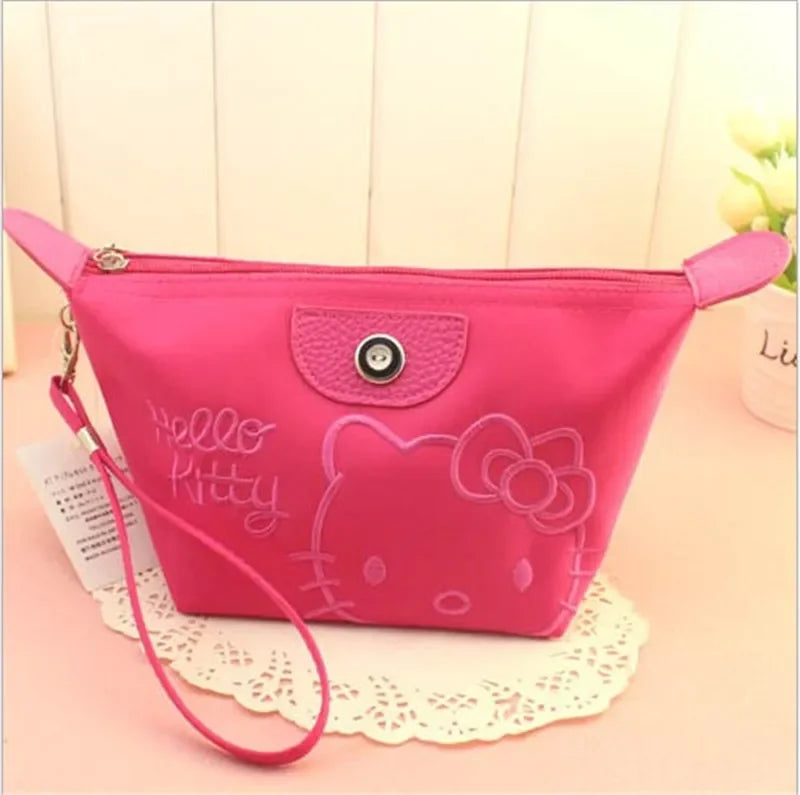 Sanrio Hello Kitty Makeup Bag – 28x11cm Anime Y2K Girls Storage, Kawaii Large Capacity Waterproof PU Handbag, Perfect Gift