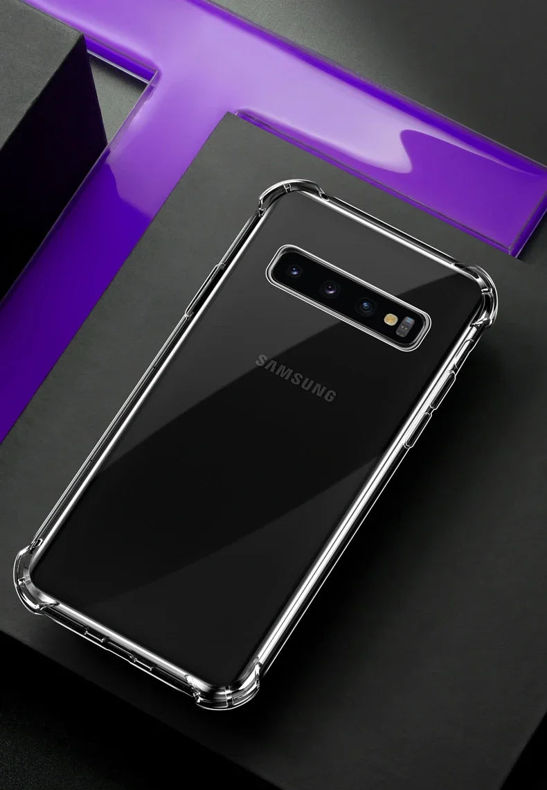 Luxury Transparent Silicone Case for Samsung Galaxy S25/S24/S20 FE/S10/S9/S8 Plus/S10E/Note 8/9/10 Lite – Soft Shockproof Protection