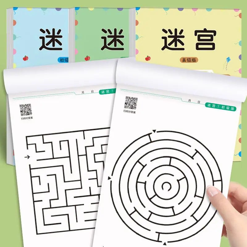 Maze Training Book – Puzzle Game to Improve Concentration, Thinking & Attention, Fun Educational Gift