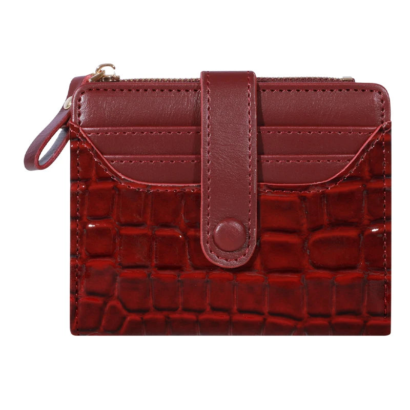 Elegant Women’s Multi-Card Wallet – Casual PU Leather Double Zip Clutch with Crocodile Texture and Stylish Storage