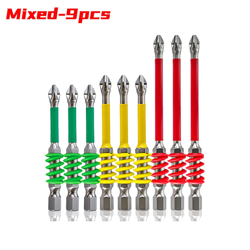 Spring-Loaded Magnetic Hex Shank Screwdriver Bit - Anti-Slip Wear-Resistant Drill Bit for Woodworking & DIY Repairs