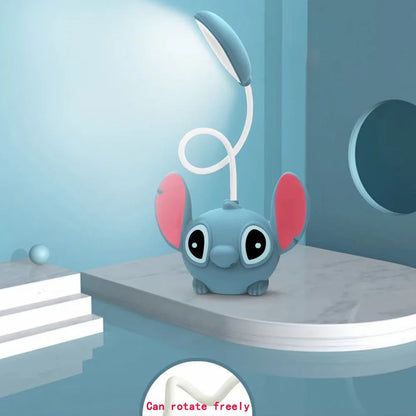 LED Lilo & Stitch Desk Lamp with Pencil Sharpener – Foldable USB Rechargeable Light, Cute Small Book Lamp, Perfect Gift